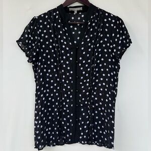 NY Collection Black and White Polka Dot Women's‎ Top Size S